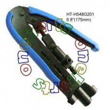 HT-H548G201 皺縮壓接鉗(七合一可調式手工具壓接鉗) 七合一可調式手工具可壓接RG11(7C)F；RG6/59(5C/4C )F、BNC、RCA